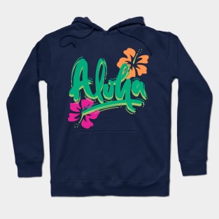 Aloha with island hibiscus flowers Hoodie